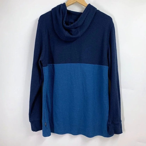 Volcom Men's Thermal Waffle Colorblock Lightweight Sweater Pullover Hoodie SZ L - Picture 2 of 11